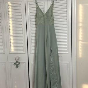 Sage Green Formal dress with slit